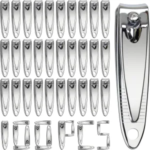 100 Pieces Nail Clippers Bulk - Ultra Sharp Stainless Steel Fingernail & Toenail Clippers Set for Men & Women - Flat Portable Design for Travel, Manicure & Pedicure - for Salons, Spas & Home Use