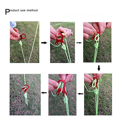 10pcs Aluminum Guyline Wind Rope Buckle Cord Adjuster for Tent,Camping