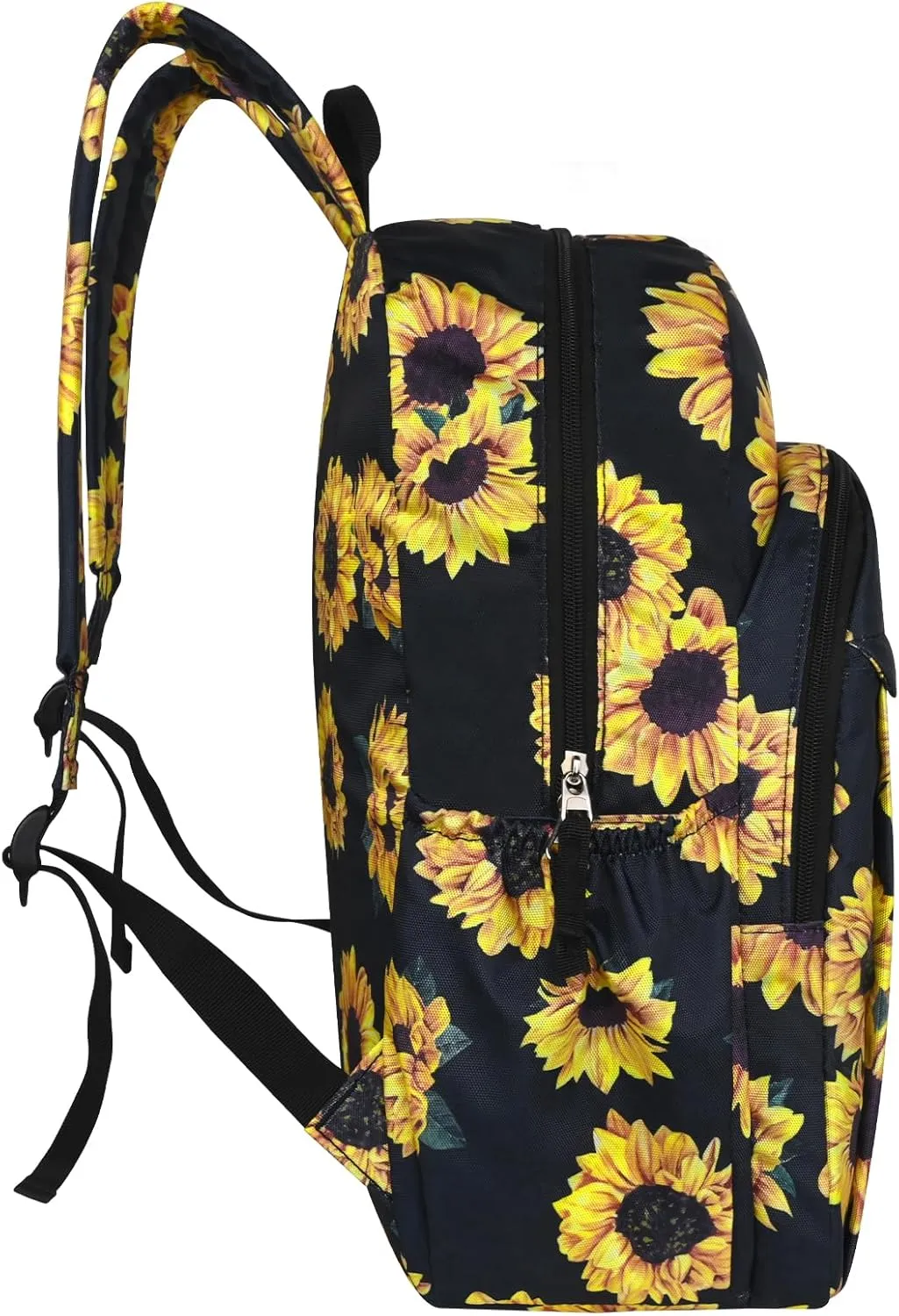 15.6 Inch Laptop Backpack for Men, College Bookbag, Sunflower Backpacks for School, Girls Backpack, Water Resistant Backpack for Teens, Work Backpack for Women (Sunflower Black)