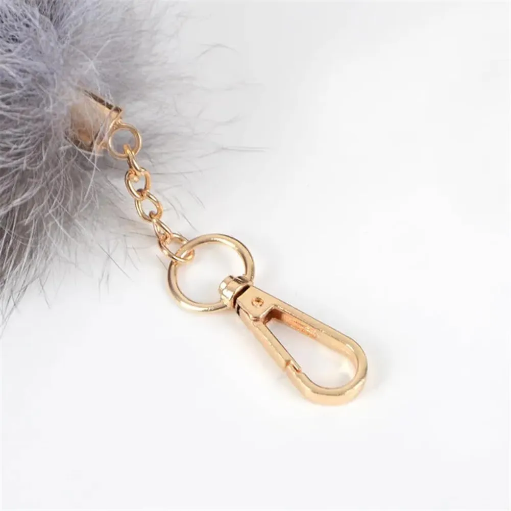 15.75 Inch Long Fluffy Faux Fur Tail Keychain, Fake Animal Tails for Handbags Backpacks Charm Tassel Ornaments (Coffee - Raccoon Tail)
