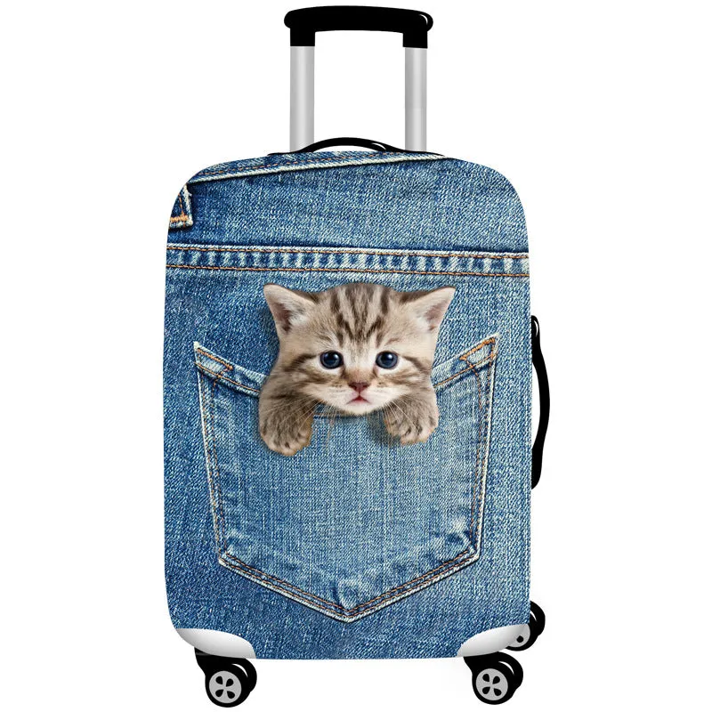 18-20 Inch Elastic Luggage Cover with Zipper, Travel Suitcase Protector, Scratch Resistant Luggage Cover