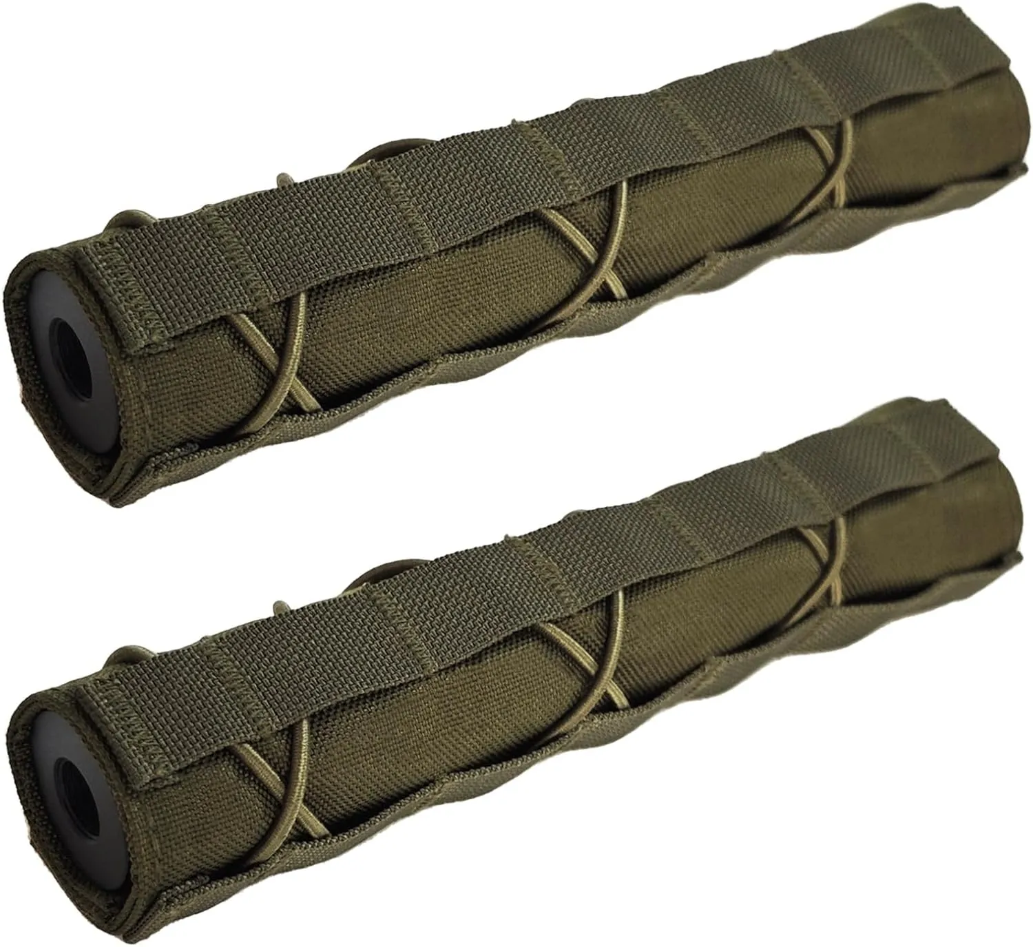 2 Pack Quick Release Suppressor Cover in 1000D Nylon - 8.7In Tactical Pouch with Adjustable Molle System for Tactical Tools & Accessories, Hunting, Outdoor