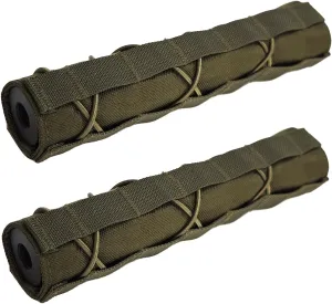 2 Pack Quick Release Suppressor Cover in 1000D Nylon - 8.7In Tactical Pouch with Adjustable Molle System for Tactical Tools & Accessories, Hunting, Outdoor