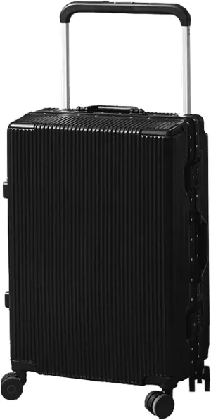 20 Inch Luggage ABS Hard Shell Luggage with 4 Spinner Wheels Carry On Luggage Wide Handle Travel Luggage Aluminum Frame,Black,26in