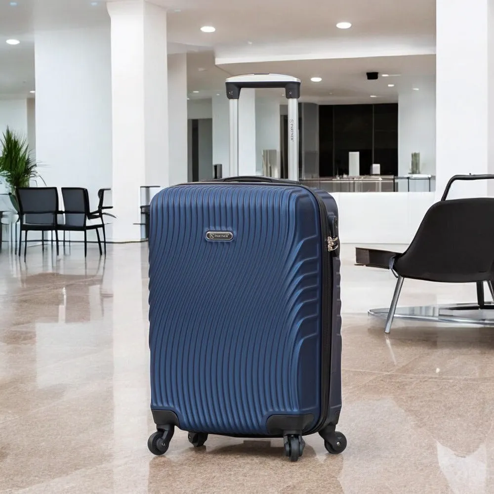 20 Inch Partner Aqua Wave ABS Lightweight Carry On Luggage Bags With Spinner Wheels