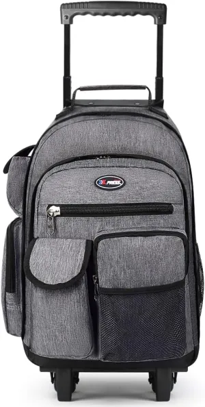 20'' Rolling Backpacks for Man/Women Travel Backpack with Wheels Trolley Suitcase Wheeled Bag Laptop Backpack#Grey
