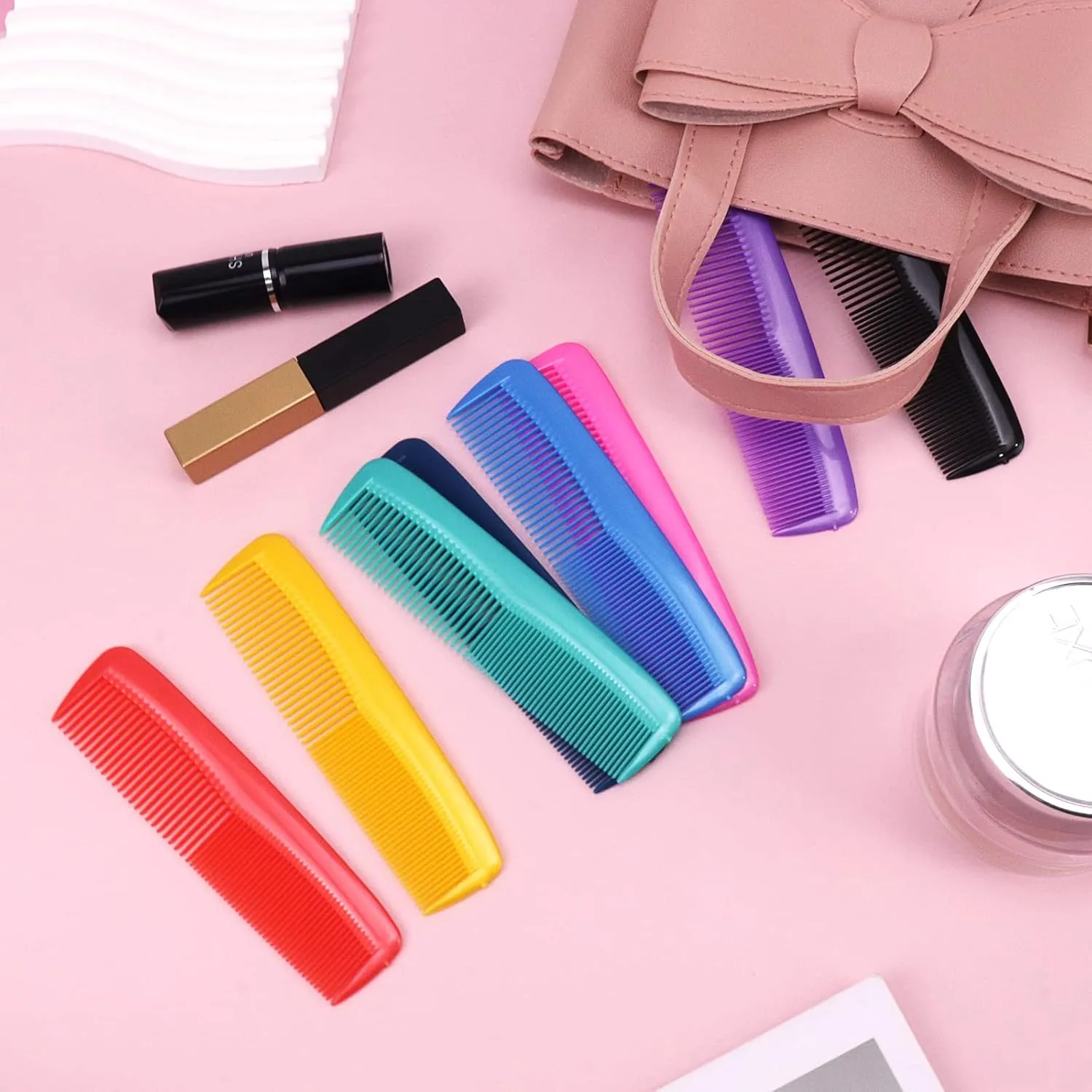 200 Pack Combs Individually Wrapped, Pocket Combs In Bulk Individually Wrapped,Bulk Combs For Homeless Individually Wrapped For Hotel,Airbnb,Shelter/Homeless/Nursing Home/Charity(8 Colors,200)