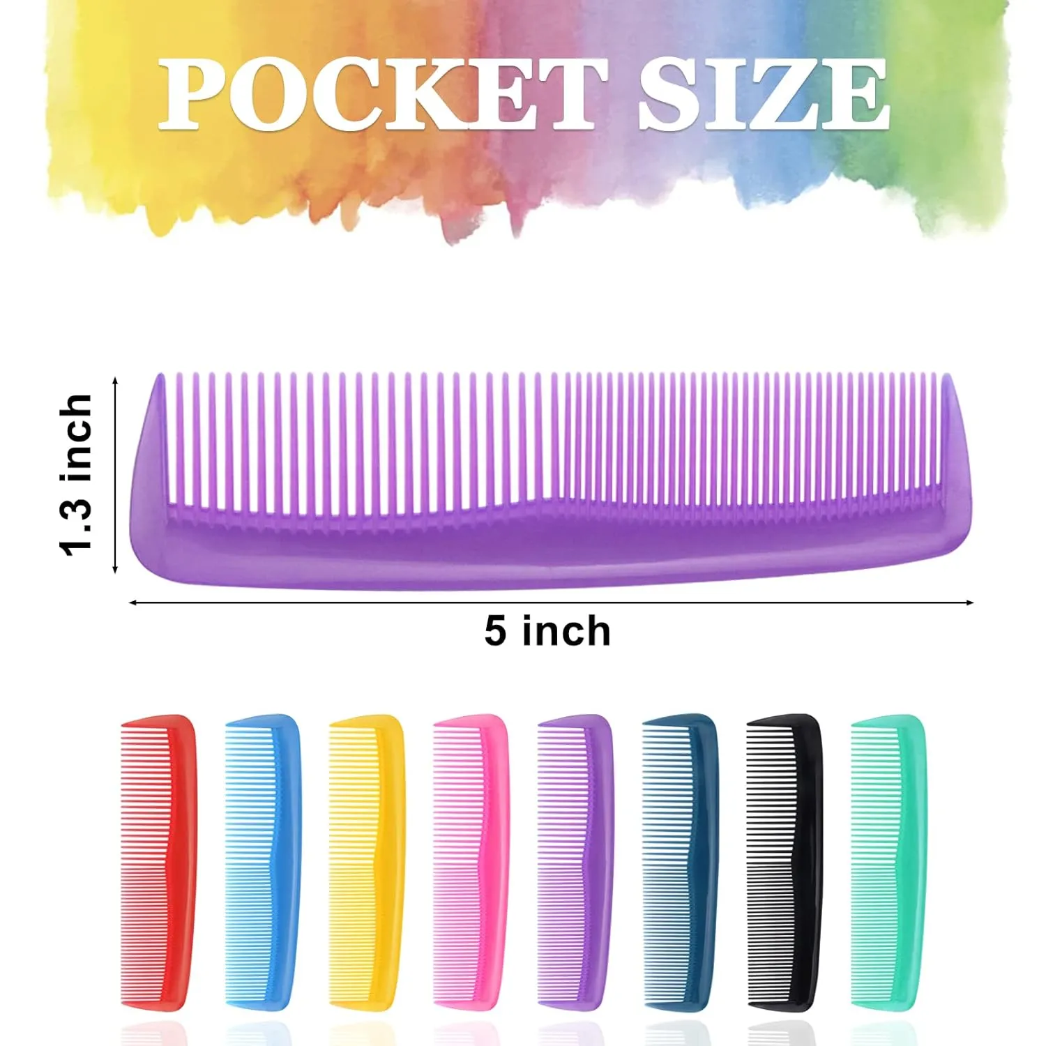 200 Pack Combs Individually Wrapped, Pocket Combs In Bulk Individually Wrapped,Bulk Combs For Homeless Individually Wrapped For Hotel,Airbnb,Shelter/Homeless/Nursing Home/Charity(8 Colors,200)