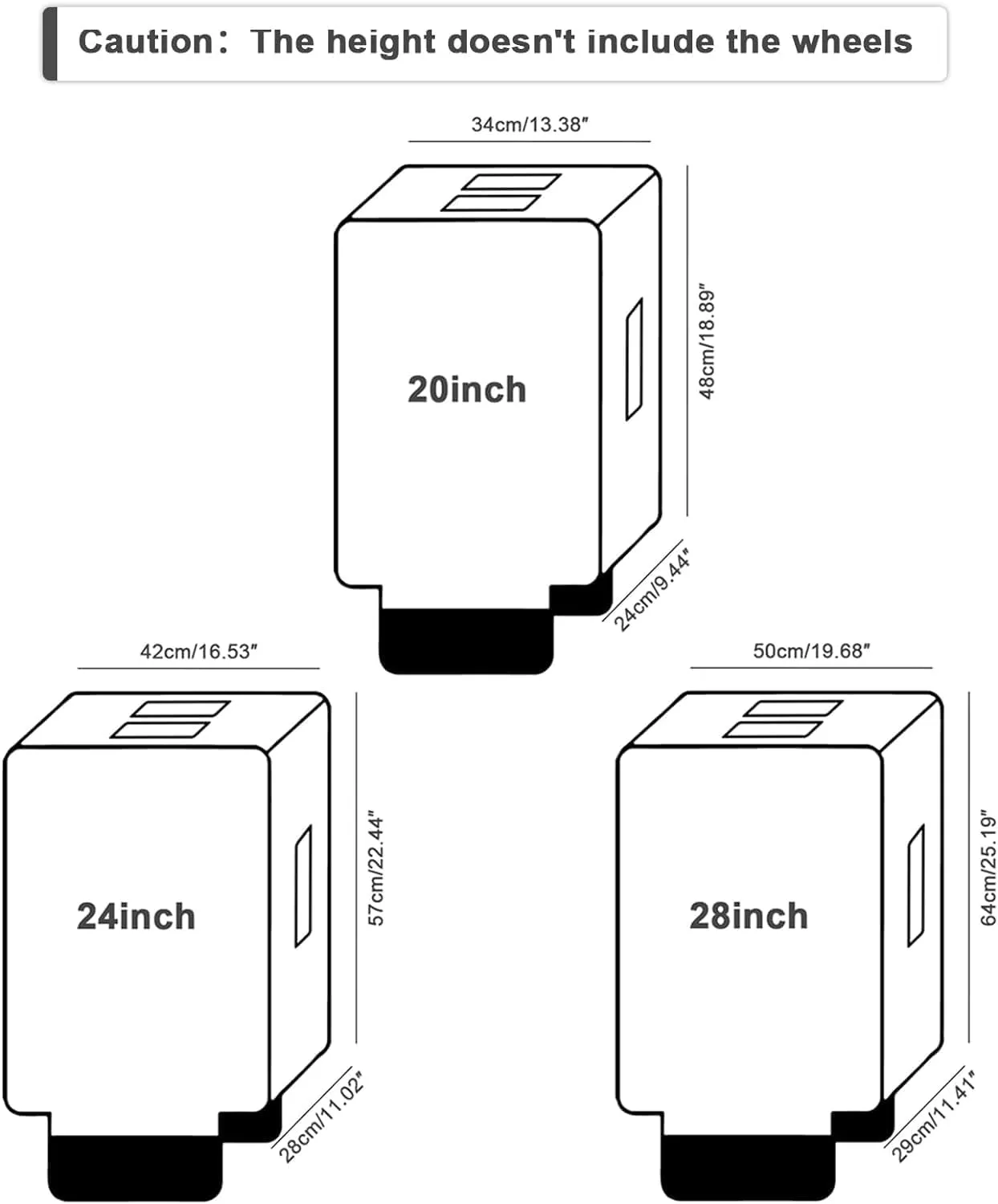 20/24/28 Inch Thicken Transparent Luggage Cover Suitcase Protector Waterproof PVC Full Clear Cover Travel Suitcase Set Full Clear 20 24 28 inch