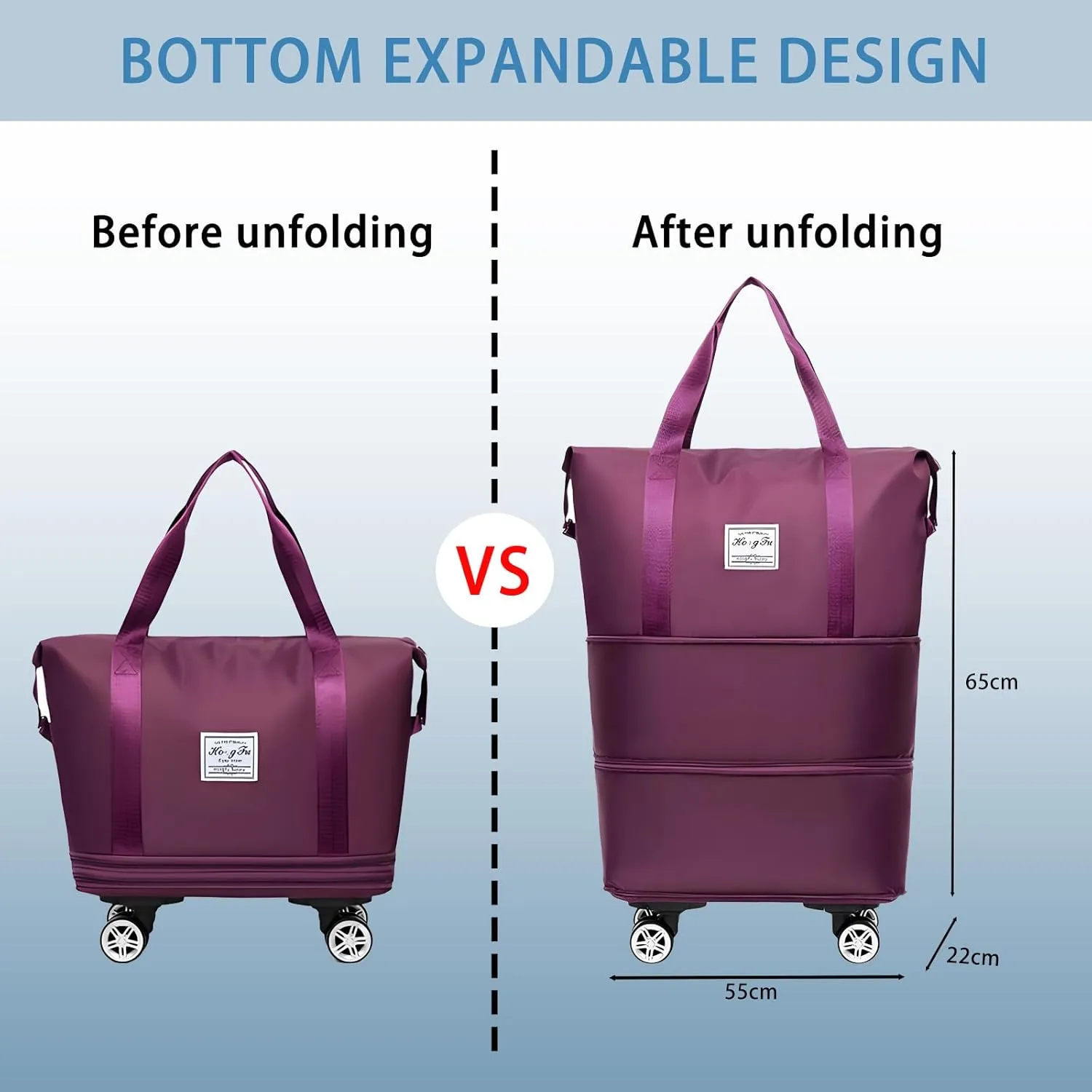 2025 New Large Capacity Travel Bag - Universal Wheel Removable,Rolling Duffle Bag with Wheels，Foldable Travel Bag, Green, Wheel-equipped