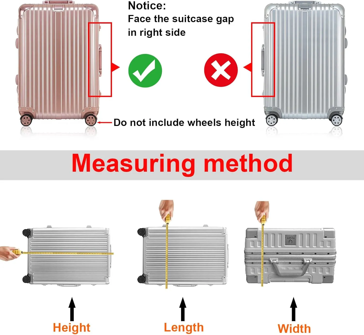 24 Inch Clear Luggage Cover Protector,Transparent PVC Anti-scratch,Waterproof,Dustproof Travel Suitcase Cover for Wheeled Luggage