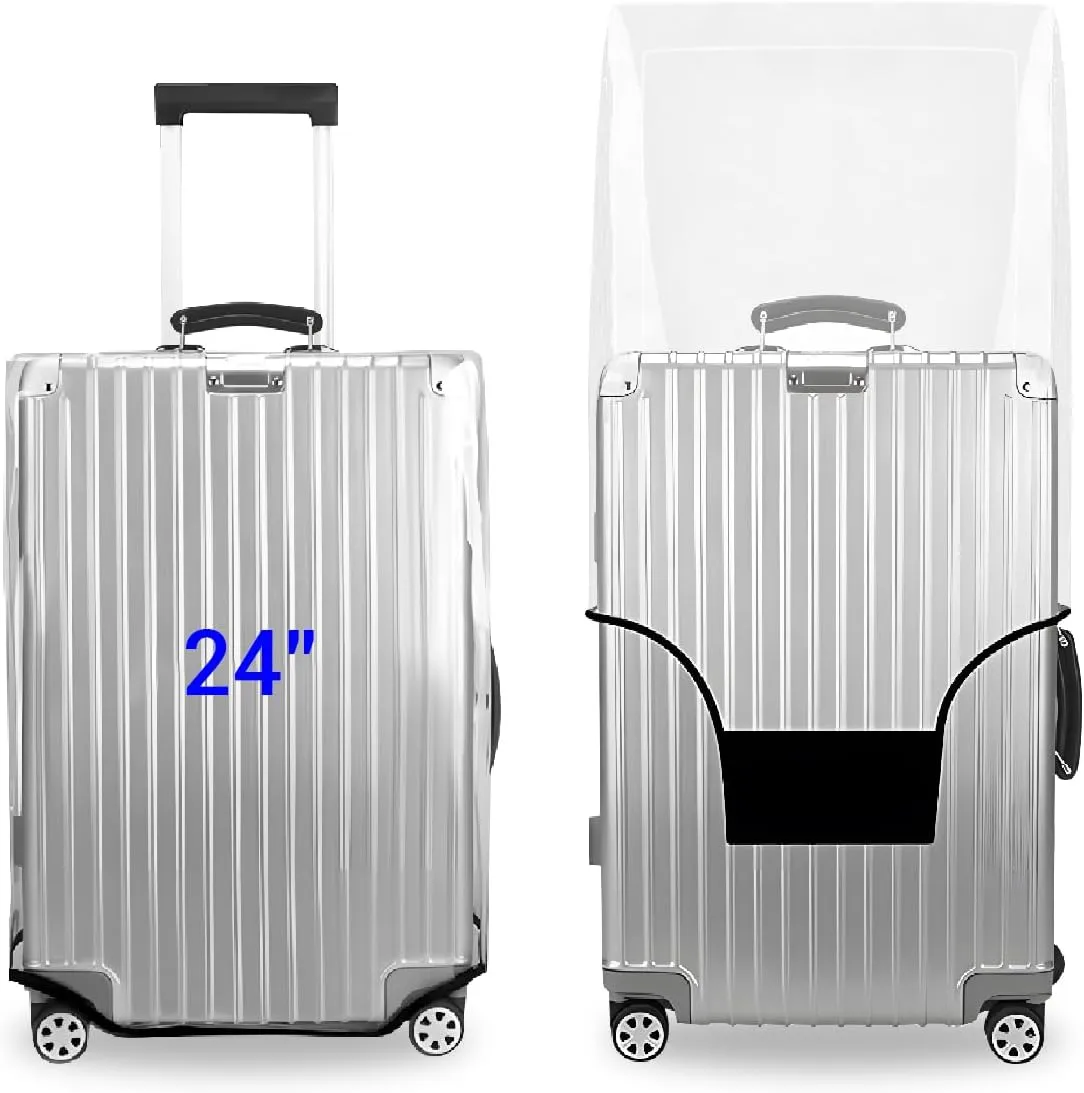 24 Inch Clear Luggage Cover Protector,Transparent PVC Anti-scratch,Waterproof,Dustproof Travel Suitcase Cover for Wheeled Luggage