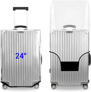 24 Inch Clear Luggage Cover Protector,Transparent PVC Anti-scratch,Waterproof,Dustproof Travel Suitcase Cover for Wheeled Luggage