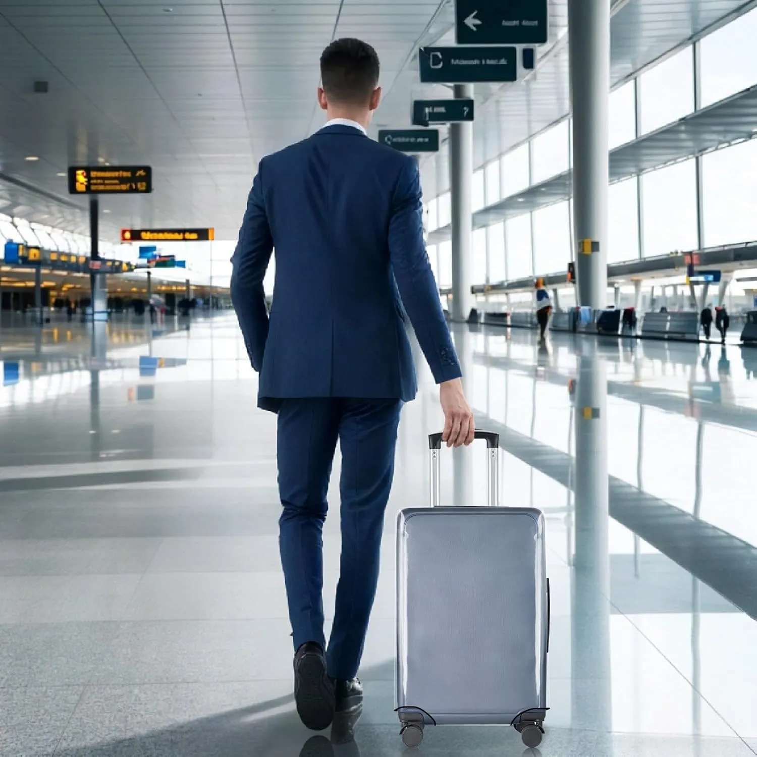 24 Inch Clear Luggage Cover Protector,Transparent PVC Anti-scratch,Waterproof,Dustproof Travel Suitcase Cover for Wheeled Luggage