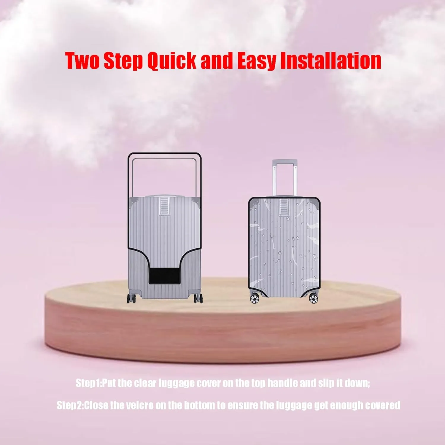 26 Inch Luggage Cover Protector Bag PVC Clear Plastic Suitcase Cover Protectors Travel Luggage Sleeve Protector