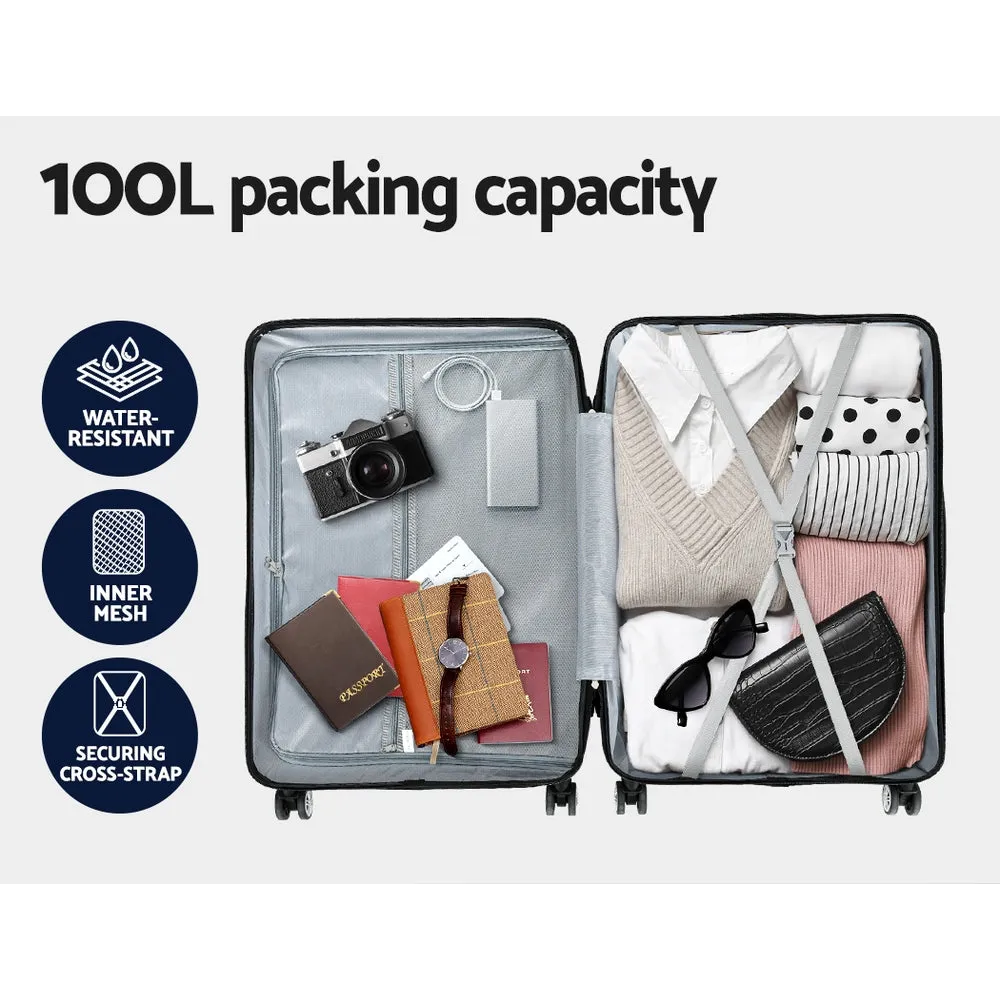 28-inch TSA Lock Hard Shell Luggage Set - Light Grey