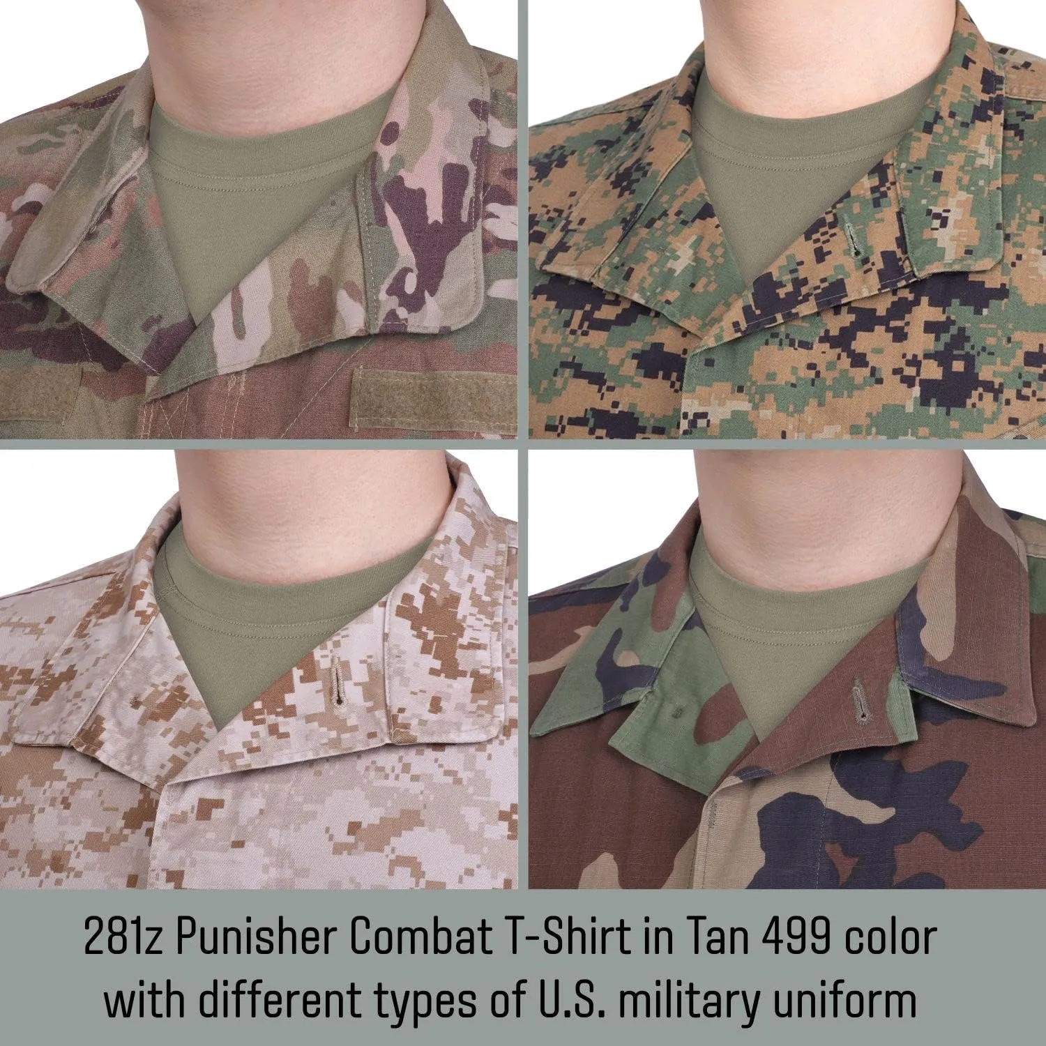 281Z Military Stretch Cotton Underwear T-Shirt - Tactical Hiking Outdoor - Punisher Combat Line