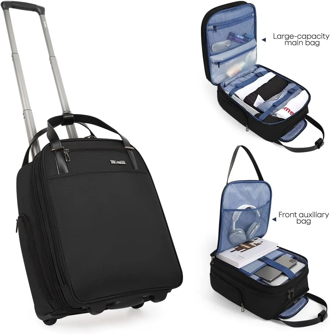 2in1 Travel Rolling Backpack Handbag Rolling Carry on Luggage with Wheels for Adult
