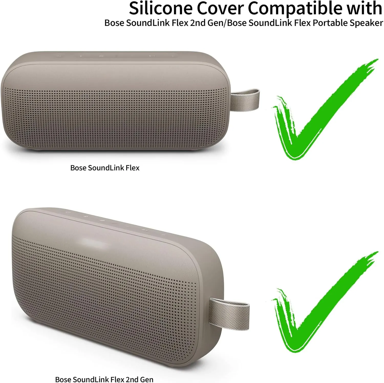 2nd Silicone Cover Compatible with Bose SoundLink Flex 2nd Gen/Bose SoundLink Flex Portable Speaker (Sandstone)
