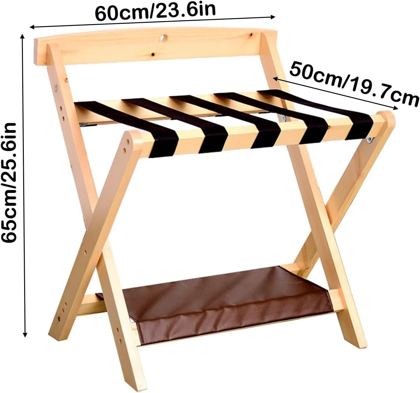 2Pcs Classic Luggage Rack - Foldable Luggage Rack, Made of Solid Hardwood, Easy to Assemble, for Home, Bedroom and Travel (Color : Wine Red)