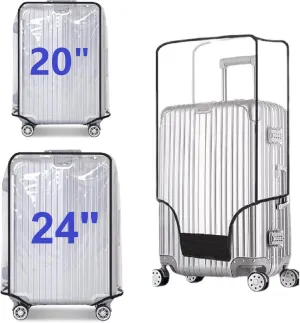 2pcs Clear PVC Suitcase Covers Protectors Transparent Luggage Cover Waterproof Wheeled Suitcase Dust Cover Dustproof Travel Luggage Sleeve Protector 20" 24"(2PCS)