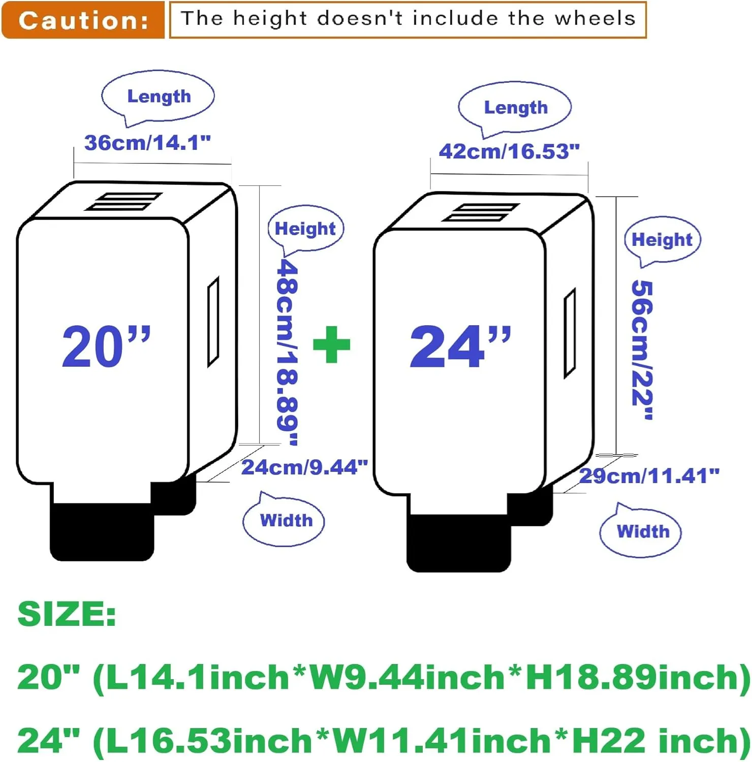 2pcs Clear PVC Suitcase Covers Protectors Transparent Luggage Cover Waterproof Wheeled Suitcase Dust Cover Dustproof Travel Luggage Sleeve Protector 20" 24"(2PCS)