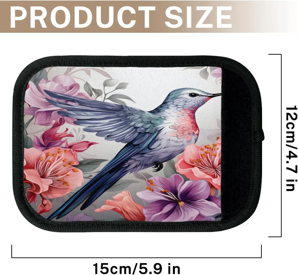 2Pcs Luggage Handle Wrap for Suitcase, Spring Floral Hummingbird Luggage Identifiers Travel Bag Wraps Suitcase Handle Protection Sleeve Cover