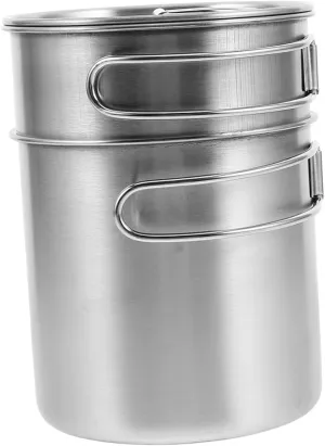 2pcs Stainless Steel Camping Mugs with Foldable Handles Stylish Insulated Cups for Outdoor Adventures Backpacking Hiking Fishing Survival