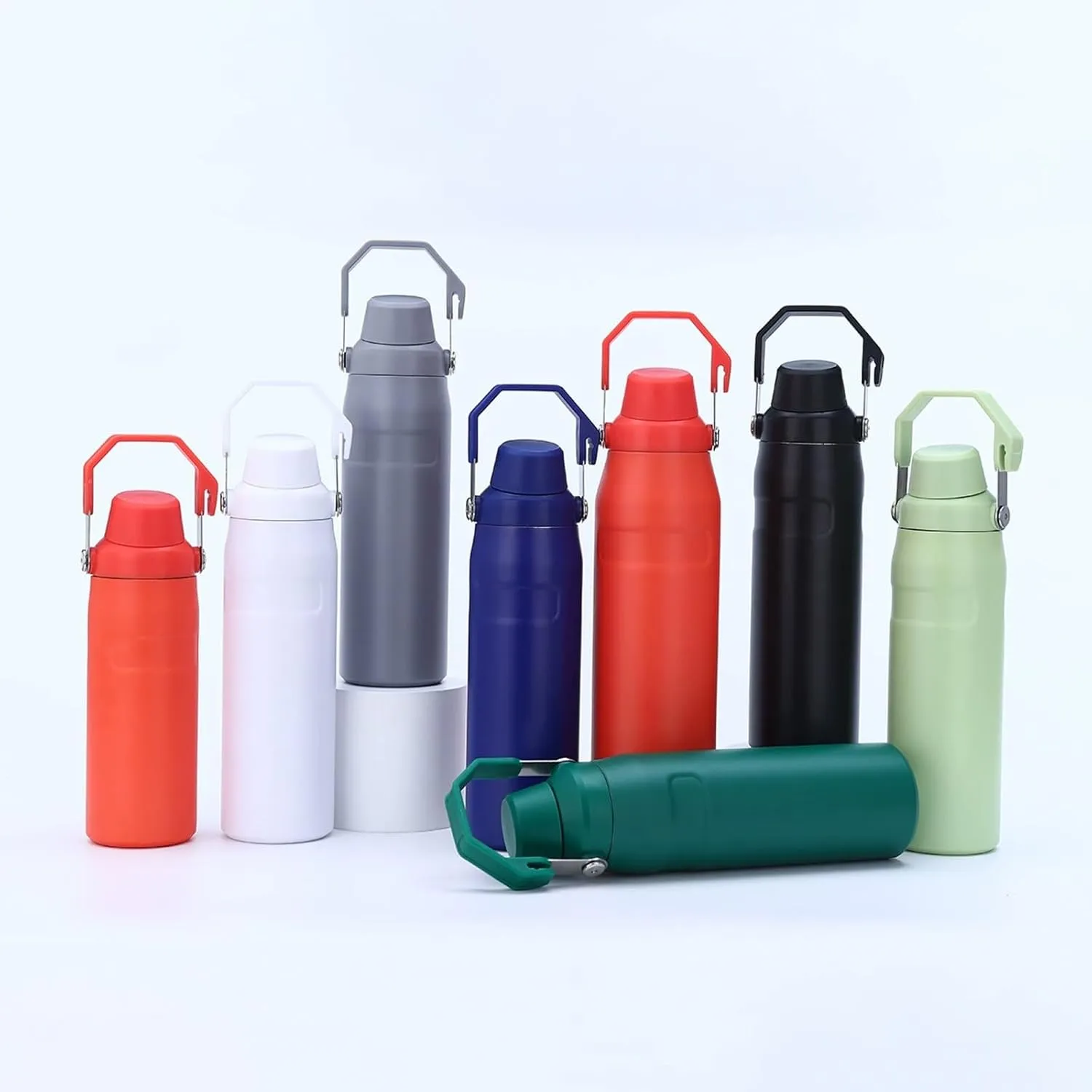 304 Stainless Steel Crooked Mouth Insulation Cup Large Capacity Handle Sports Water Bottle High Value Outdoor Mountaineering Kettle(Green,1000ml)