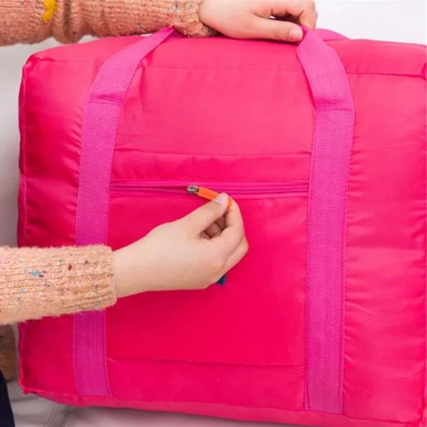 32L Outdoor Travel Foldable Luggage Bag Clothes Storage Organizer Carry-On Duffle Pack Rose Red