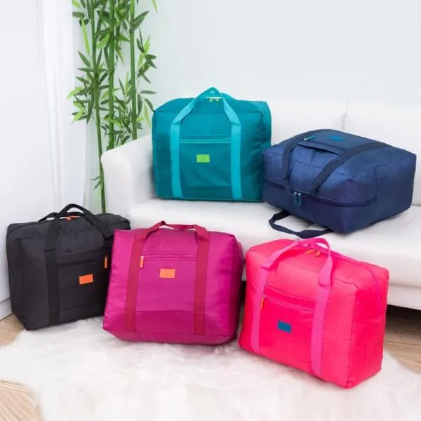 32L Outdoor Travel Foldable Luggage Bag Clothes Storage Organizer Carry-On Duffle Pack Rose Red
