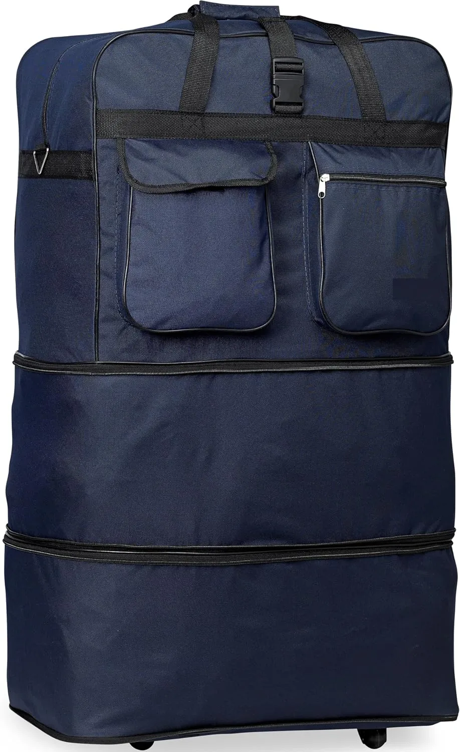 36" Navy Blue Rolling Wheeled Duffle Bag Spinner Suitcase Luggage - 5 Wheels