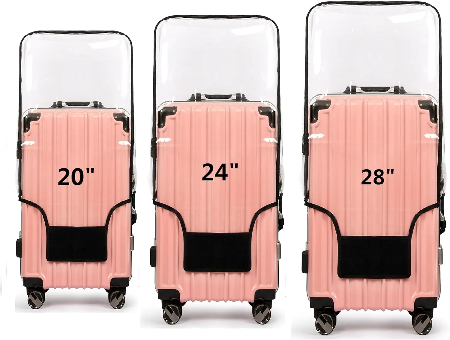 3PCS Clear PVC Suitcase Cover Protectors Transparent Luggage Cover Waterproof Wheeled Suitcase Dust Cover Dustproof Travel Luggage Sleeve Protector 20" 24" 28" (3PCS Upgraded)