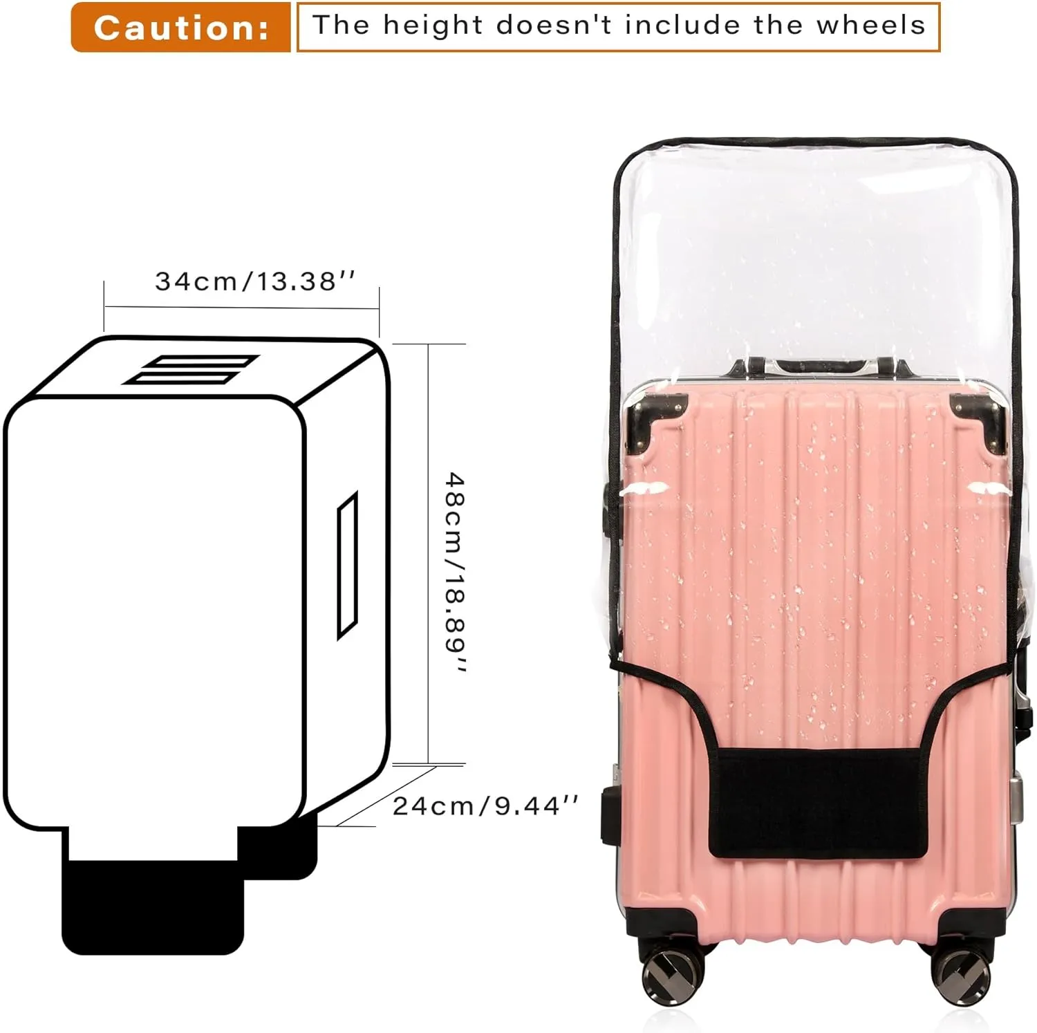 3PCS Clear PVC Suitcase Cover Protectors Transparent Luggage Cover Waterproof Wheeled Suitcase Dust Cover Dustproof Travel Luggage Sleeve Protector 20" 24" 28" (3PCS Upgraded)