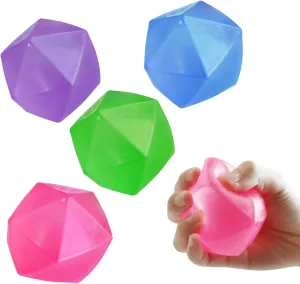 4 Pack Big 2.45 Masonry Ice Squishy Stress Balls-Polyhedron Diamond Sugar Balls Slow Rise,Sensory Fidget for Your Best Mellow and Chill(4pcs)