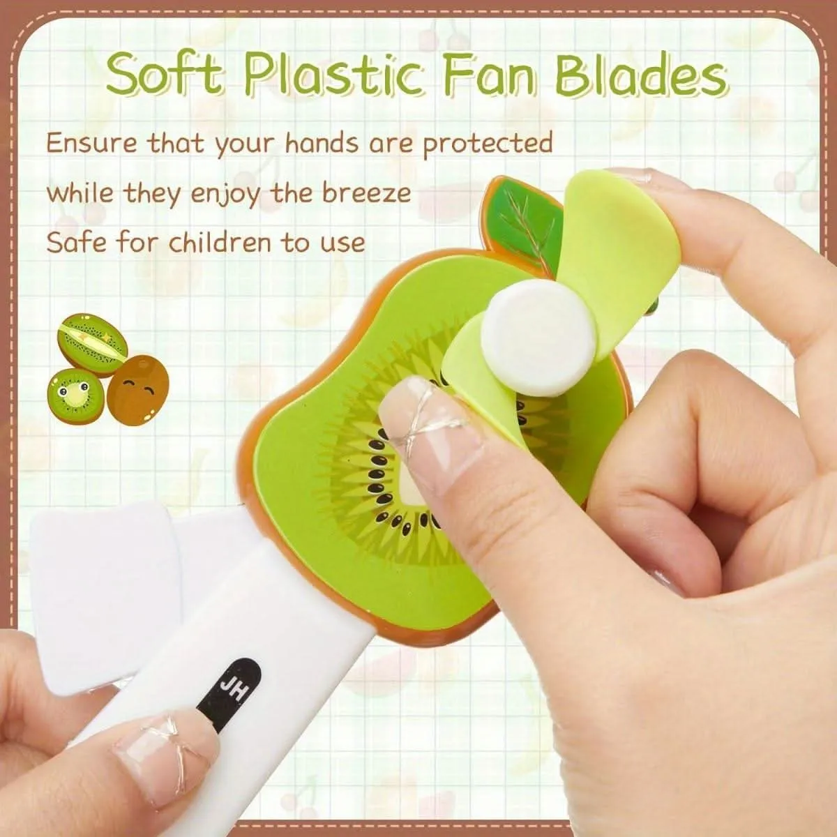 4-Pack Mini Manual Cartoon Fruit Fans – Battery-Free Portable Handheld Coolers