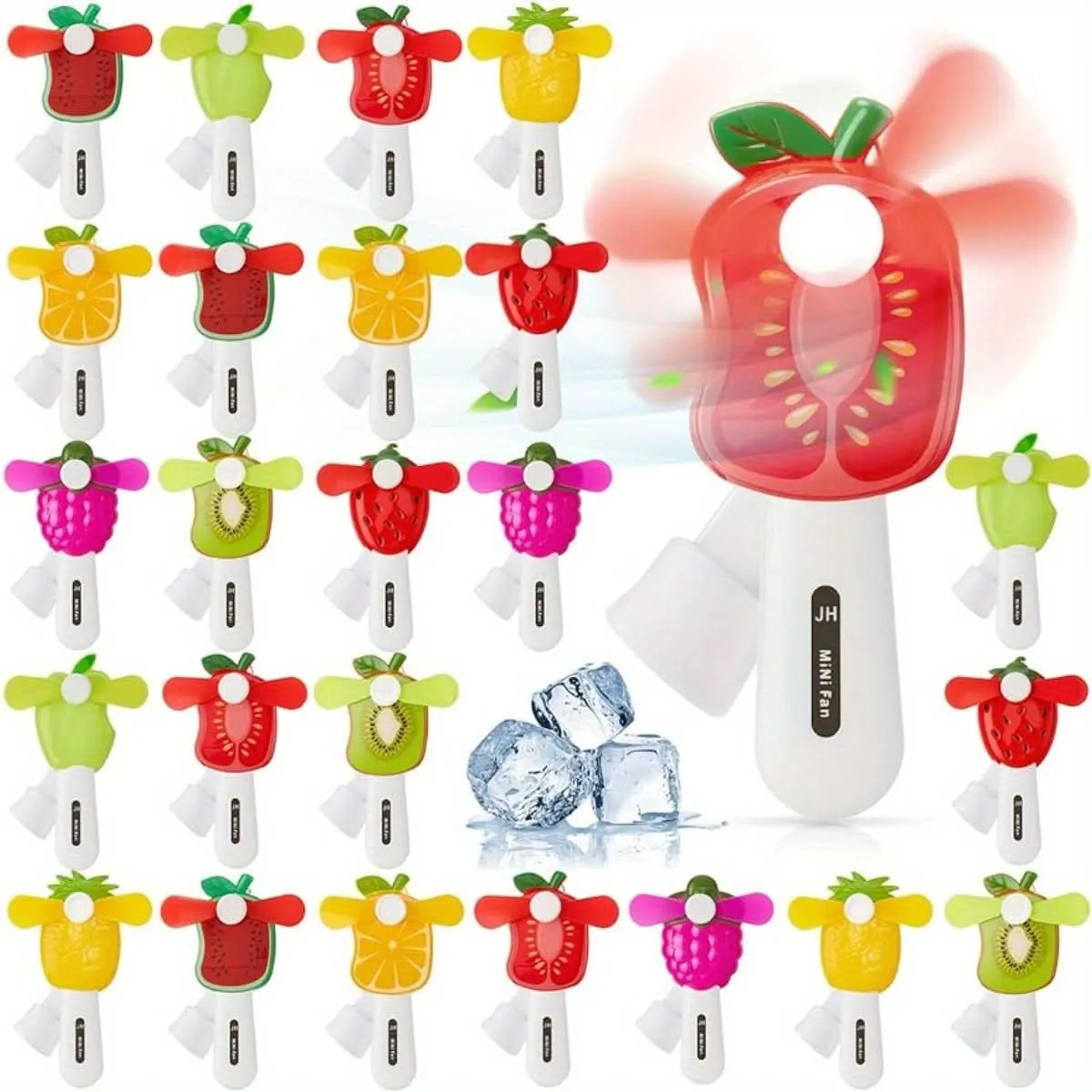 4-Pack Mini Manual Cartoon Fruit Fans – Battery-Free Portable Handheld Coolers
