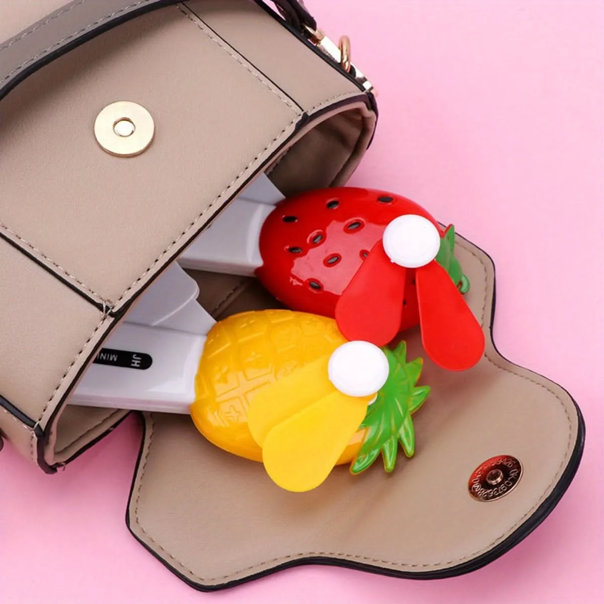 4-Pack Mini Manual Cartoon Fruit Fans – Battery-Free Portable Handheld Coolers