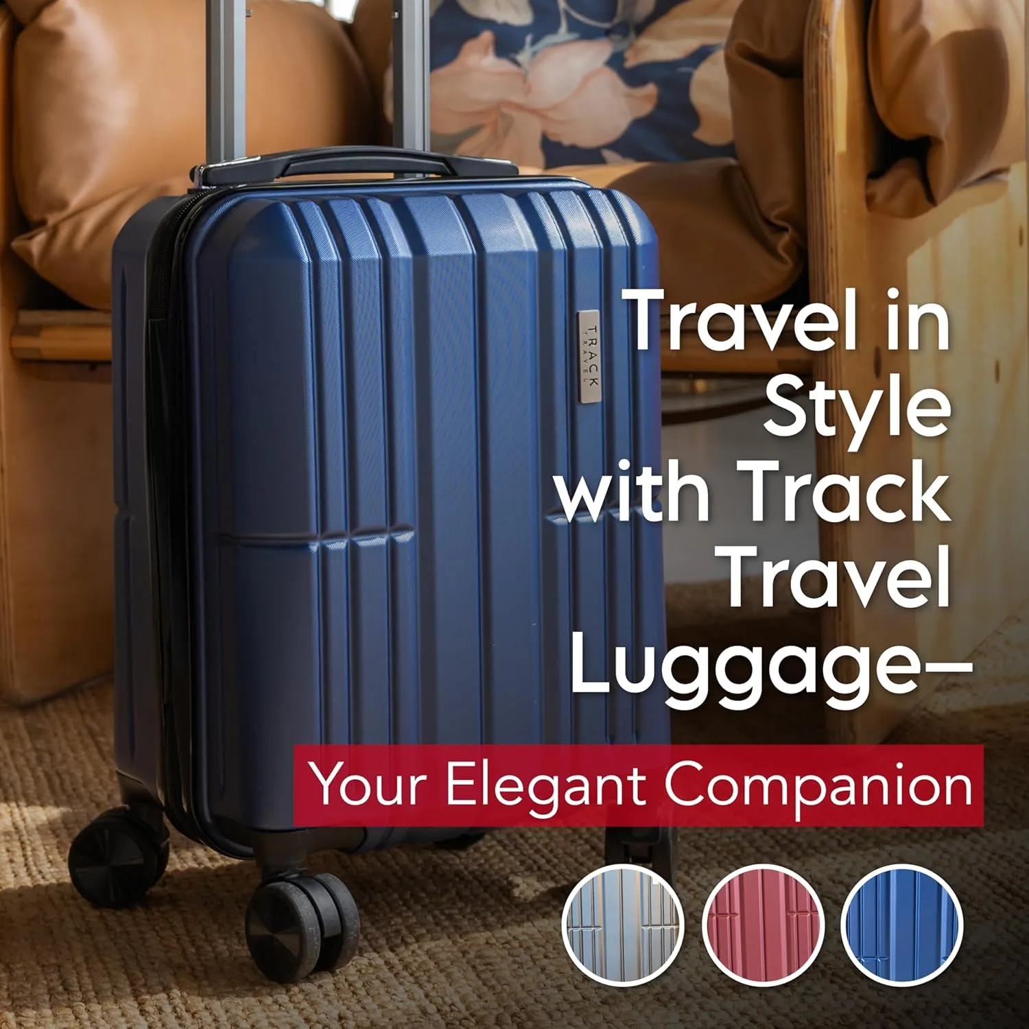 4 Piece Luggage Set ABS PC Expandable Hardshell TSA Lock Aluminum Trolley Spinner Wheels (Blue, 6 Piece Set)