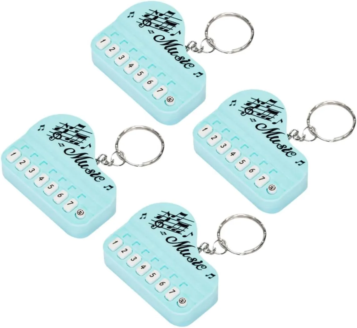 4Pcs Piano Keychain Creative Portable Piano Keyring Cute Music Instrument Bag Pendant Stylish Keychain Decor for Backpack Handbag Birthday present