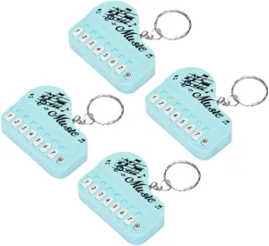 4Pcs Piano Keychain Creative Portable Piano Keyring Cute Music Instrument Bag Pendant Stylish Keychain Decor for Backpack Handbag Birthday present
