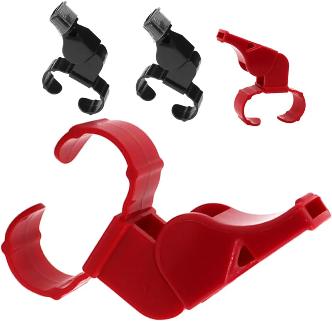4Pcs Sports Whistle with Ring Attachment Loud Double Frequency Sound for Referees for Basketball Football Volleyball Training Emergency Situations