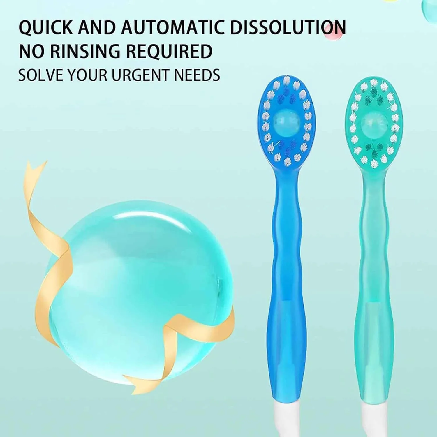 5 in 1 Mini Toothbrush & Floss & Tongue Scraper & Toothpick Set, 10/26 PCS Travel Toothbrush Set, Disposable Toothbrushes Portable Oral Care for Travel Work (Mint*26)