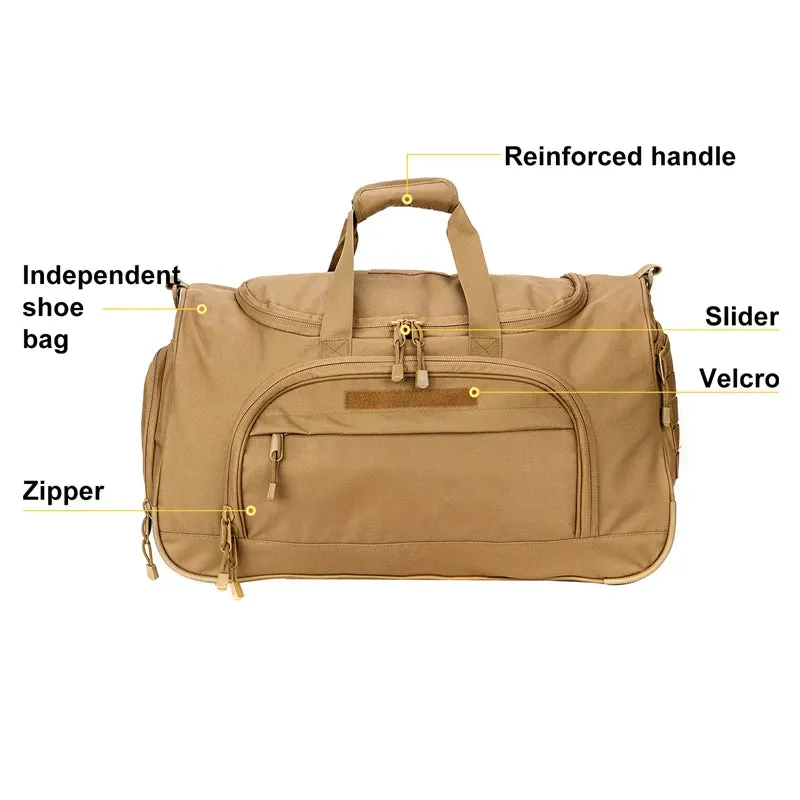 50L Foldable Travel Duffle Bag with Shoes Compartment - Versatile Sports Bag for Gym and Outdoor Activities