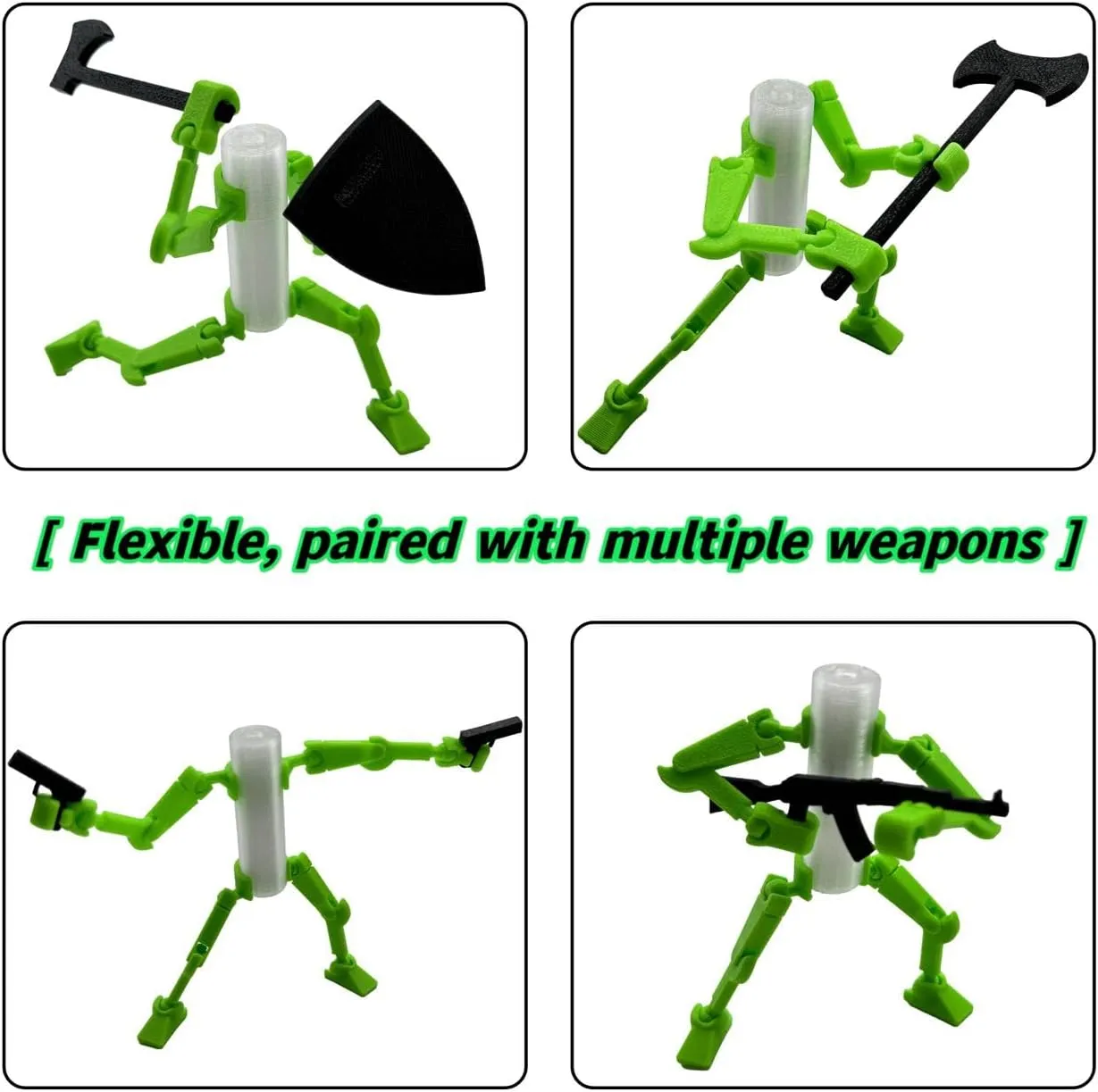 5PCS 3D Printed Mobile Robot T13 Action Figure, Limbs Movable Figure, Environmental Protection Toys, Desktop Decoration, Creative Gifts