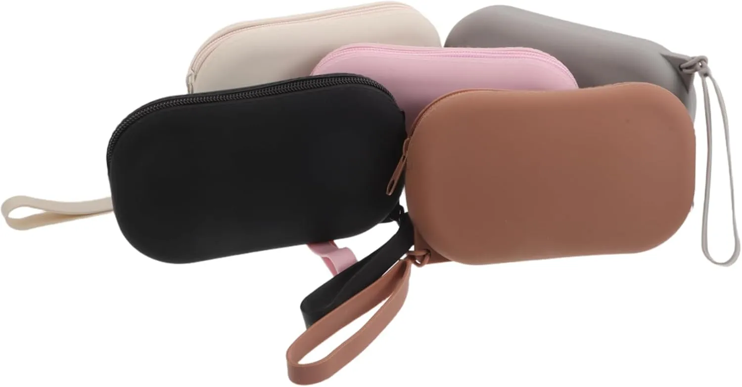 5pcs Zipper Pouch Silicone Small Change Bag Makeup Bag for Women Travel Organizer for Coins Keys and Portable Accessories