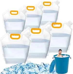 6 Pcs Ice Bath Bags 5l/10l Cold Plunge Accessories Ice Bath Accessories at Home for Athletes, Fitness Enthusiasts Cold Water Plunge Tub(Transparent)