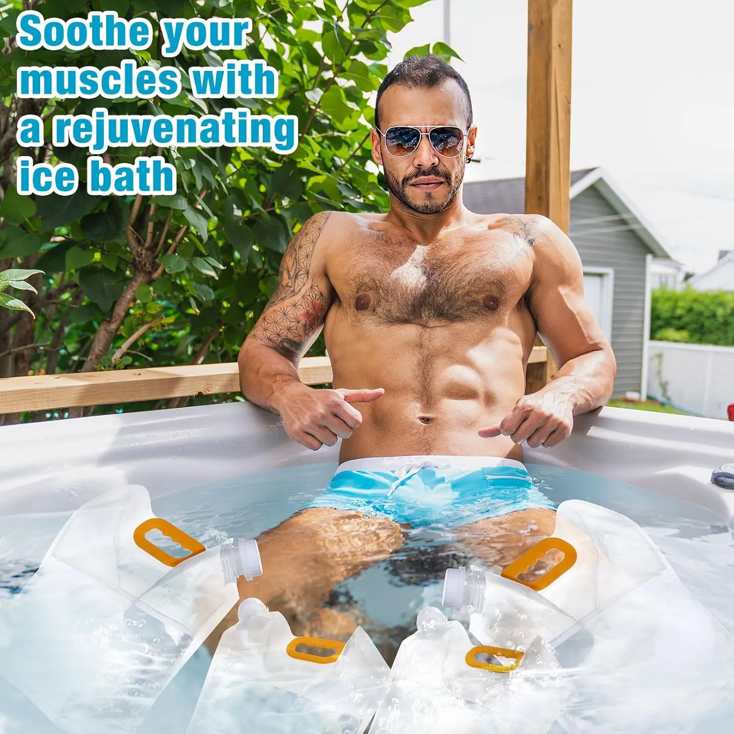 6 Pcs Ice Bath Bags 5l/10l Cold Plunge Accessories Ice Bath Accessories at Home for Athletes, Fitness Enthusiasts Cold Water Plunge Tub(Transparent)