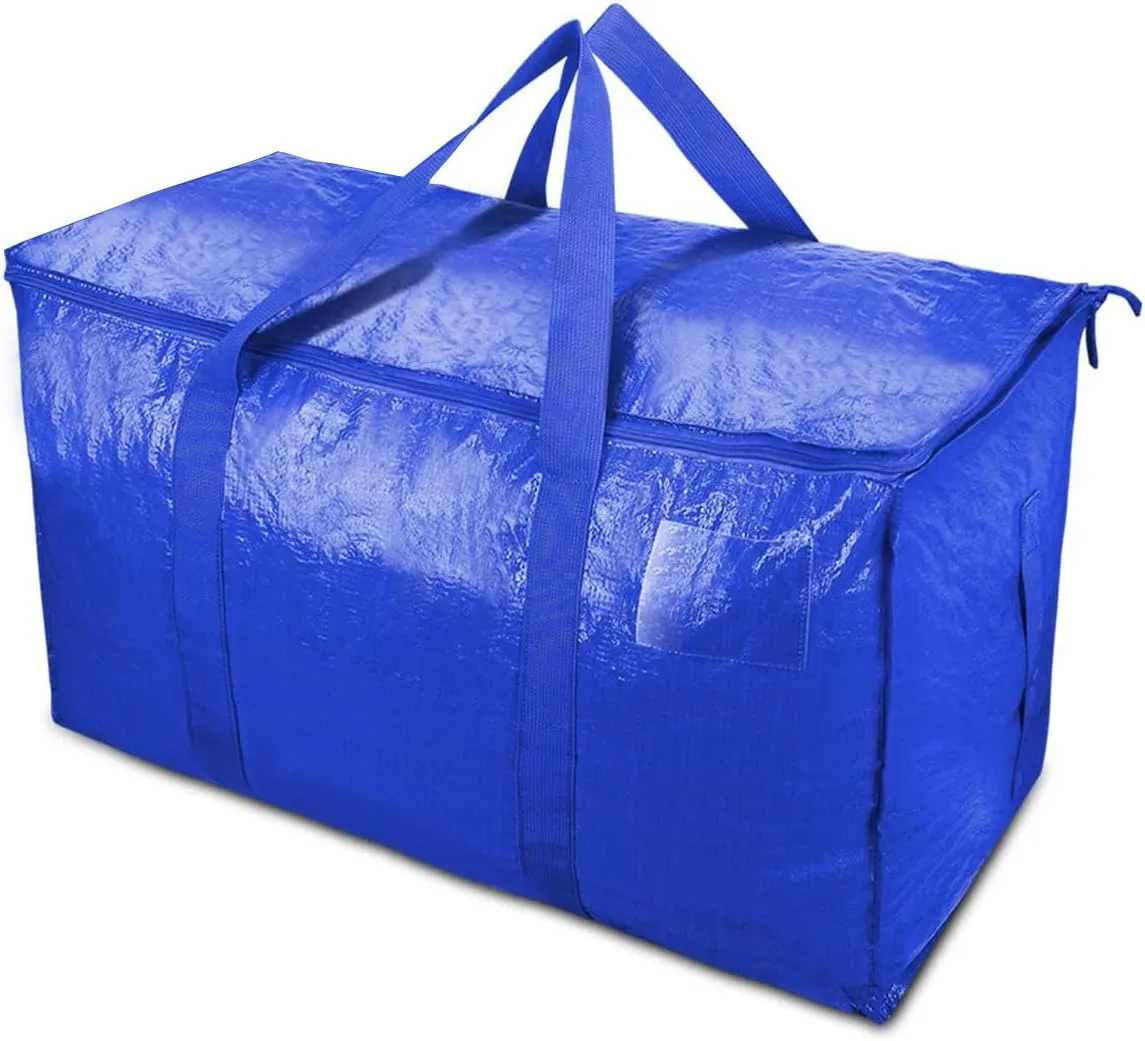 6-piece oversized mobile bag with zipper and handle, heavy-duty storage tote bag, space saving mobile storage bag (treasure blue)