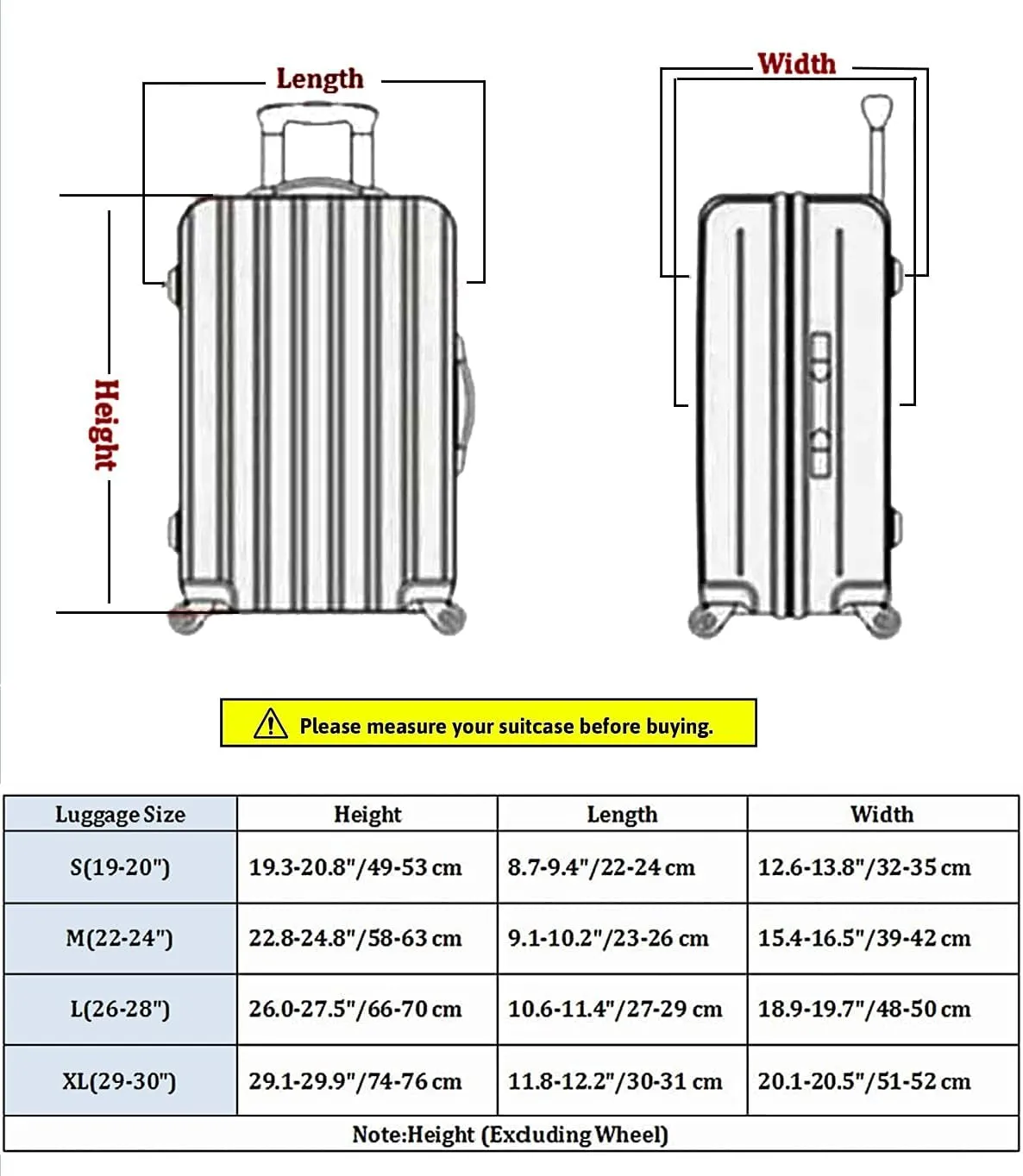 7-Mi 3D Print Design Travel Suitcase Protector Trolley Case Cover 19"-30" Sleeve (L(Fits to 26"-28" Trolley Case), Giraffe(New Version))